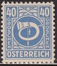 Austria - 1946 - Coat Of Arms - 40 G - Blue - Austria, Post Horn - Scott 4N13 - Post Horn - 0